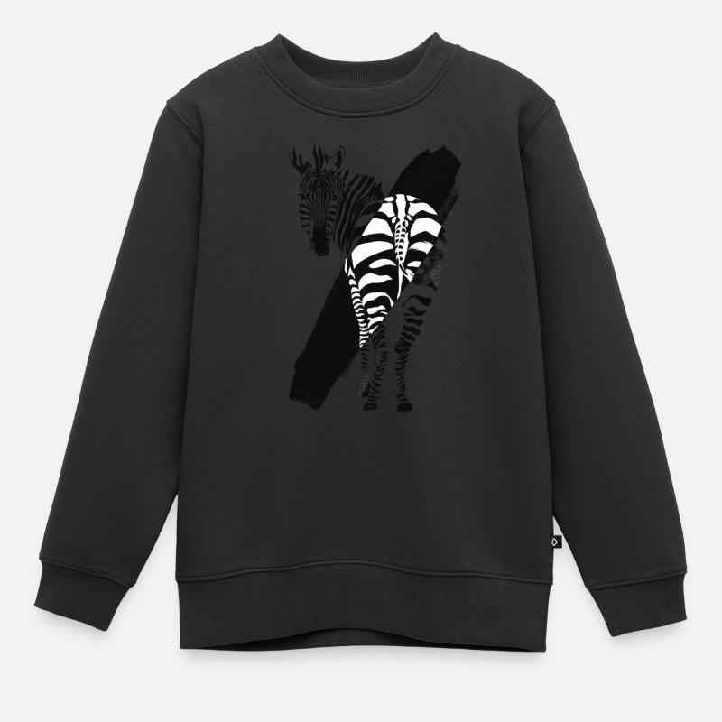 zebra - Kids Premium Organic Sweatshirt - black