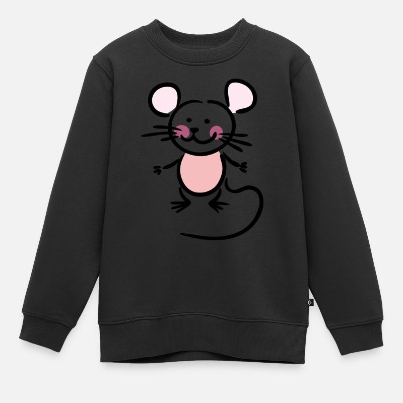 Maus - Kinder Premium Organic Sweatshirt - Schwarz