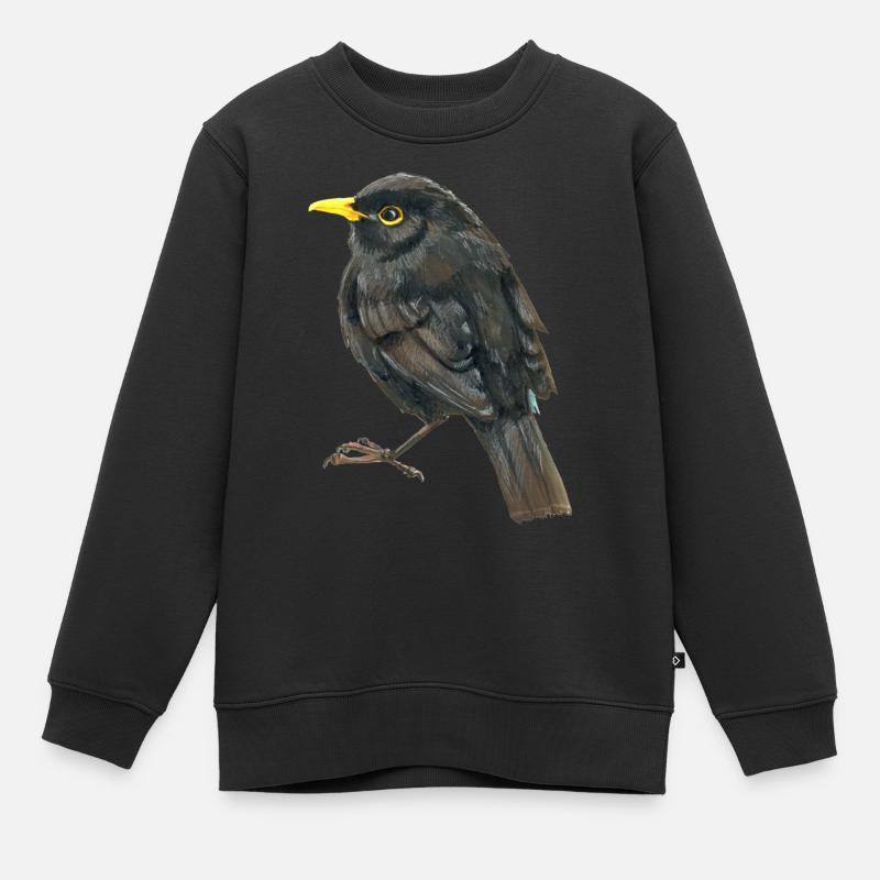 Amsel - Kinder Premium Organic Sweatshirt - Schwarz
