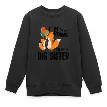 Ich werde große Schwester Geschwister Design - Kinder Premium Organic Sweatshirt - Schwarz - Vorne - AI Model Kid Female (0cm)