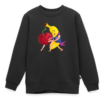 T-shirt drôle KIBA en danse banane d’église - Sweat Premium enfant bio - noir - Devant - AI Model Kid Female (0cm)