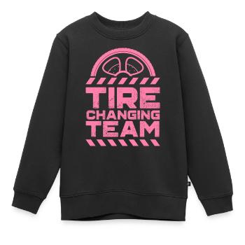Équipe de changement de pneus voiture de changement de pneus - Sweat Premium enfant bio - noir - Devant - AI Model Kid Female (0cm)