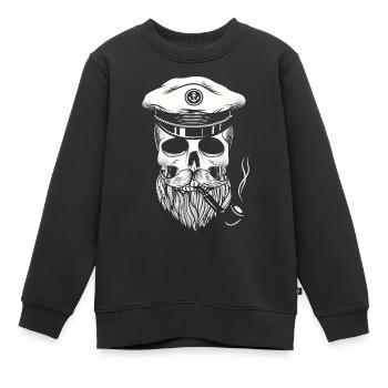 Kapitän Totenkopf Seemann - Kinder Premium Organic Sweatshirt - Schwarz - Vorne - AI Model Kid Female (0cm)