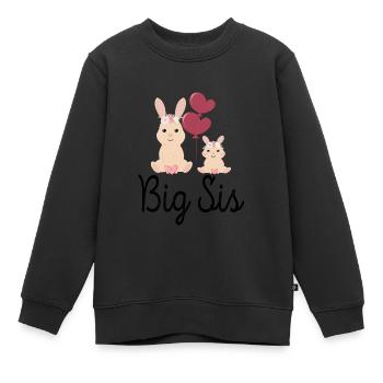 La grande sœur Big Sis Bunny Sibling - Sweat Premium enfant bio - noir - Devant - AI Model Kid Female (0cm)