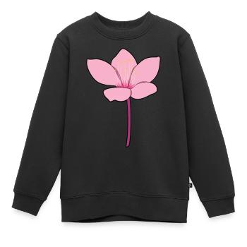 Fleurs de cerisier japonaises - Sweat Premium enfant bio - noir - Devant - AI Model Kid Female (0cm)