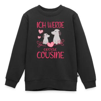 Cousine Ich werde große Cousine Hunde Cousinen - Kinder Premium Organic Sweatshirt - Schwarz - Vorne - AI Model Kid Female (0cm)