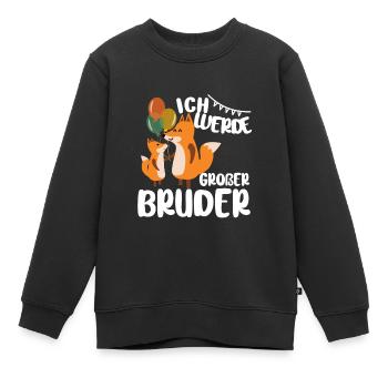 Bruder Ich Werde Großer Bruder Fuchs Geschwister - Kinder Premium Organic Sweatshirt - Schwarz - Vorne - AI Model Kid Female (0cm)