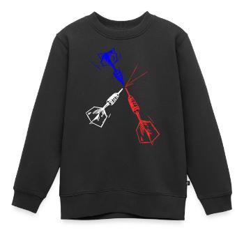 Darts Nationalfarbe Ihres Lieblingsspielers - Kinder Premium Organic Sweatshirt - Schwarz - Vorne - AI Model Kid Female (0cm)
