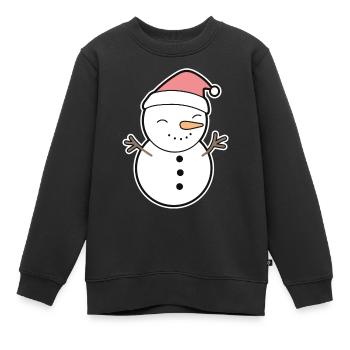 Schneemann - Kinder Premium Organic Sweatshirt - Schwarz - Vorne - AI Model Kid Female (0cm)