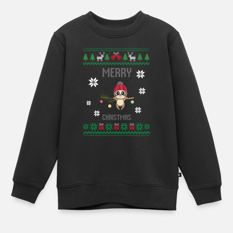Ugly Christmas - Kinder Premium Organic Sweatshirt - Schwarz