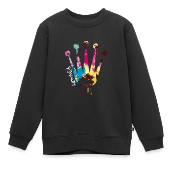 Bunte Krone - Kinder Premium Organic Sweatshirt - Schwarz - Vorne - AI Model Kid Female (0cm)