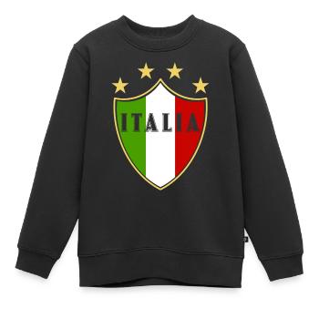 Italia amusant - Sweat Premium enfant bio - noir - Devant - AI Model Kid Female (0cm)