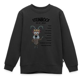 Sternzeichen Steinbock - Kinder Premium Organic Sweatshirt - Schwarz - Vorne - AI Model Kid Female (0cm)