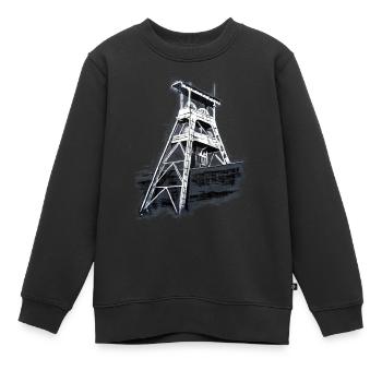 Herten Zeche Ewald Schacht 7 - Kinder Premium Organic Sweatshirt - Schwarz - Vorne - AI Model Kid Female (0cm)
