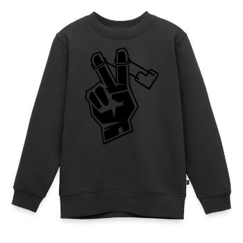 Peacezeichen Zwille of Love - Kinder Premium Organic Sweatshirt - Schwarz - Vorne - AI Model Kid Female (0cm)