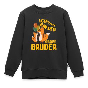 Geschwister Fuchs - Ich Bin der Grosse Bruder - Kinder Premium Organic Sweatshirt - Schwarz - Vorne - AI Model Kid Female (0cm)