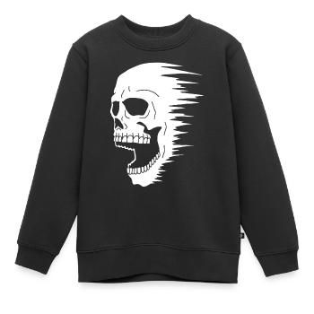Weißer Schädel und Geschwindigkeit - Kinder Premium Organic Sweatshirt - Schwarz - Vorne - AI Model Kid Female (0cm)