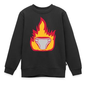 Couche de feu chaude - Sweat Premium enfant bio - noir - Devant - AI Model Kid Female (0cm)