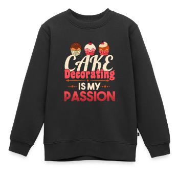 Kuchen Der Leidenschafts geschenk Verziert - Kinder Premium Organic Sweatshirt - Schwarz - Vorne - AI Model Kid Female (0cm)