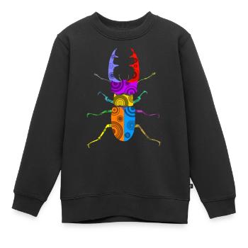 Cerf-volant - Sweat Premium enfant bio - noir - Devant - AI Model Kid Female (0cm)