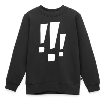 Point d’exclamation - signe de ponctuation - Sweat Premium enfant bio - noir - Devant - AI Model Kid Female (0cm)