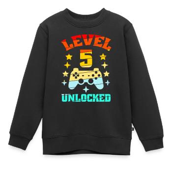 5. Geburtstag Level 5 unlocked - Kinder Premium Organic Sweatshirt - Schwarz - Vorne - AI Model Kid Female (0cm)