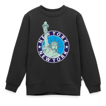 Statue de la Liberté de New York - Sweat Premium enfant bio - noir - Devant - AI Model Kid Female (0cm)