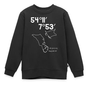 Koordinaten Helgoland mit Insel und Düne. - Kinder Premium Organic Sweatshirt - Schwarz - Vorne - AI Model Kid Female (0cm)