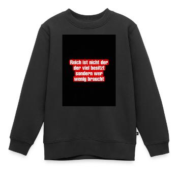 Zitat - Kinder Premium Organic Sweatshirt - Schwarz - Vorne - AI Model Kid Female (0cm)