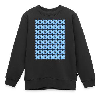 Blaue Blüten - Kinder Premium Organic Sweatshirt - Schwarz - Vorne - AI Model Kid Female (0cm)