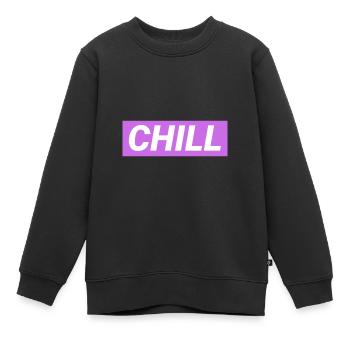 Chill doch - Kinder Premium Organic Sweatshirt - Schwarz - Vorne - AI Model Kid Female (0cm)
