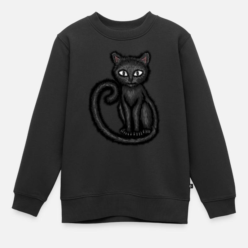 Black cat 🐈‍⬛️ - Kinder Premium Organic Sweatshirt - Schwarz