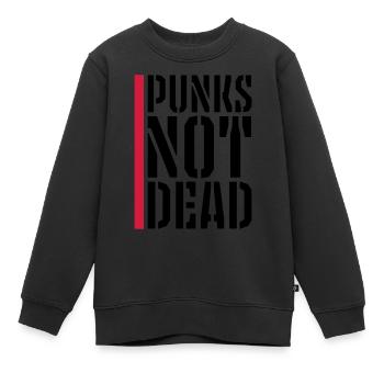 punks pas mort citation - Sweat Premium enfant bio - noir - Devant - AI Model Kid Female (0cm)