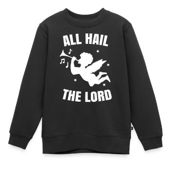 All hail the lord. cherub angel - Kids Premium Organic Sweatshirt - black - Front - AI Model Kid Female (0cm)