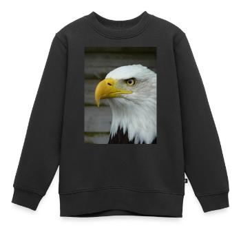 American Bald Eagle - Kids Premium Organic Sweatshirt - black - Front - AI Model Kid Female (0cm)