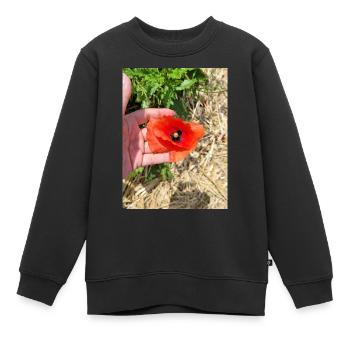Poppy Picture - Kinder Premium Organic Sweatshirt - Schwarz - Vorne - AI Model Kid Female (0cm)