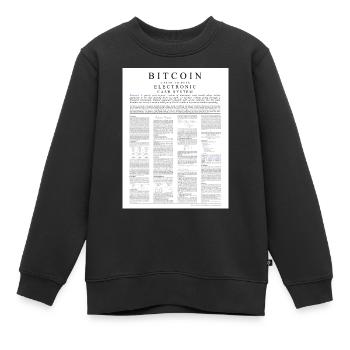 bitcoin whitepaper 1.0 - Kinder Premium Organic Sweatshirt - Schwarz - Vorne - AI Model Kid Female (0cm)