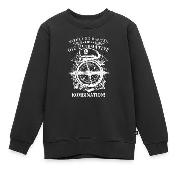 Vater und Kapitän: Die ultimative Kombination! - Kinder Premium Organic Sweatshirt - Schwarz - Vorne - AI Model Kid Female (0cm)