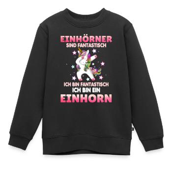Einhörner sind Fantastisch - Kinder Premium Organic Sweatshirt - Schwarz - Vorne - AI Model Kid Female (0cm)