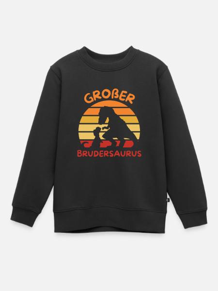 großer Brudersaurus Dino großer Bruder - Kinder Premium Organic Sweatshirt - Schwarz