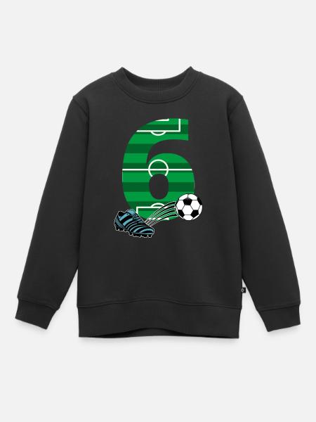 6. Geburtstag Fußball - Kinder Premium Organic Sweatshirt - Schwarz