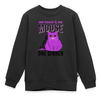 Une souris une souris chat parler mot gros chat - Sweat Premium enfant bio - noir - Devant - AI Model Kid Female (0cm)