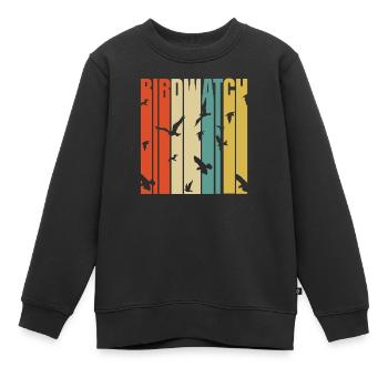 Vogelbeobachtung Retro Vogelbeobachter Singvogel - Kinder Premium Organic Sweatshirt - Schwarz - Vorne - AI Model Kid Female (0cm)