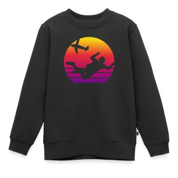 Fallschirmspringen Vintage Skydiving Base Jumping - Kinder Premium Organic Sweatshirt - Schwarz - Vorne - AI Model Kid Female (0cm)