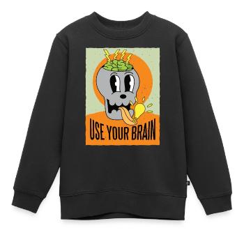 Utilisez votre cerveau - Sweat Premium enfant bio - noir - Devant - AI Model Kid Female (0cm)