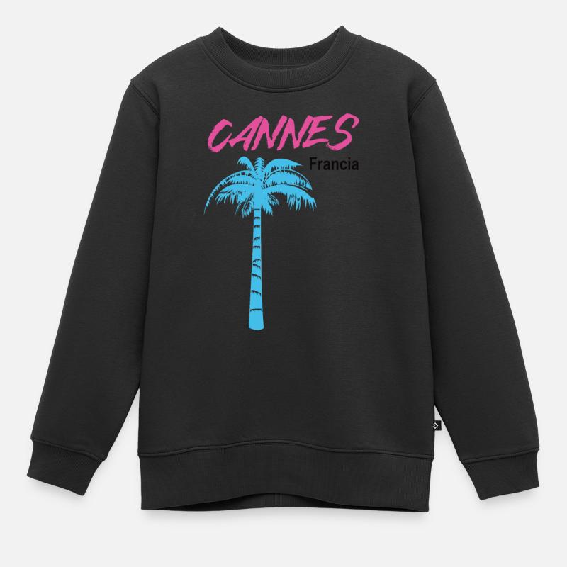 Cannes - Sweat Premium enfant bio - noir