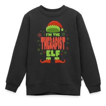 Therapeut Weihnachtself - Kinder Premium Organic Sweatshirt - Schwarz - Vorne - AI Model Kid Female (0cm)