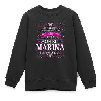 Eure Hoheit Marina betritt den Raum - Kinder Premium Organic Sweatshirt - Schwarz - Vorne - AI Model Kid Female (0cm)