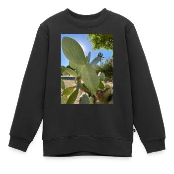 Kaktus - Kinder Premium Organic Sweatshirt - Schwarz - Vorne - AI Model Kid Female (0cm)