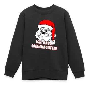 Comicstyle Pudelmotiv - Weihnachten ohne mich - Kinder Premium Organic Sweatshirt - Schwarz - Vorne - AI Model Kid Female (0cm)